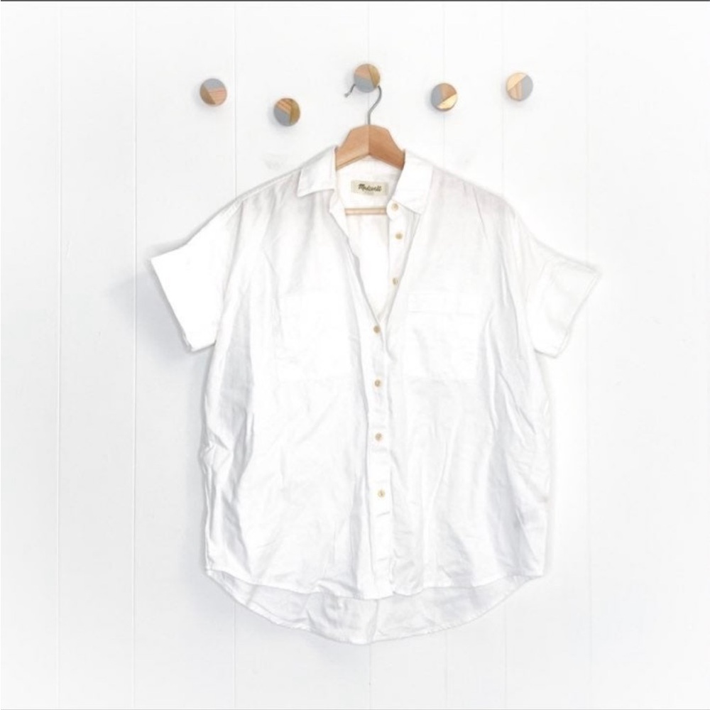 Madewell White Cotton Courier Button Down Shirt